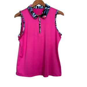Emerald 18 Women’s Sz M Sleeveless Athletic Polo Top 1/4 Zip